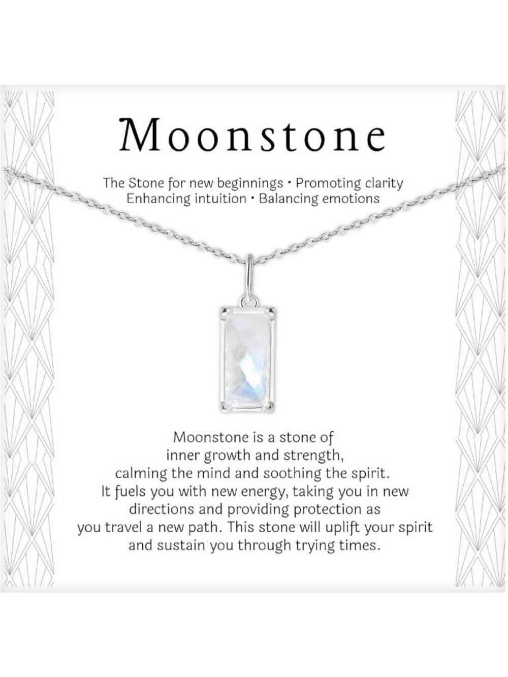 Rainbow Moonstone Sterling Silver Necklace - New Beginnings Jewelry for Women